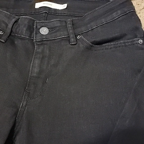 Levi Strauss 711 Skinny Black Jeans Sz. 28 - Picture 3 of 4